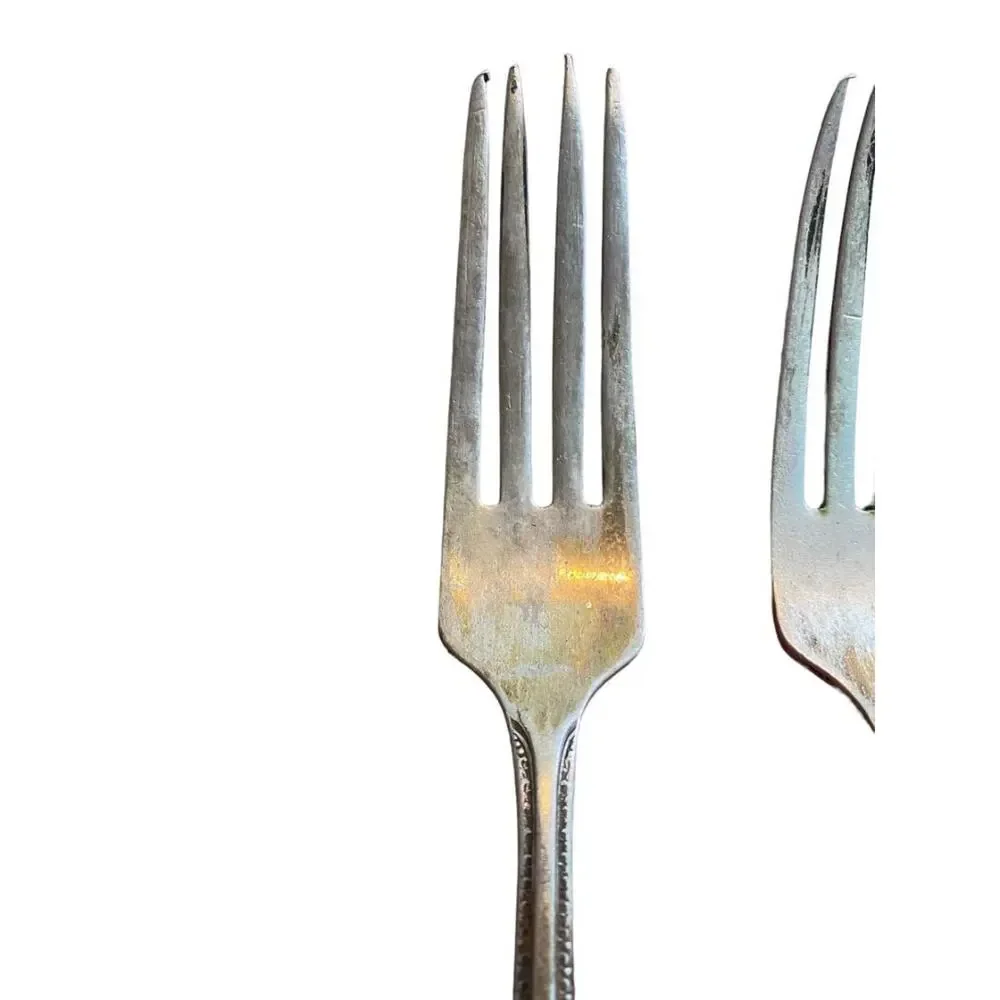Antique 1937 Gorham Cavalier Silverplate Silverware Forks flatware Art Nouveau -